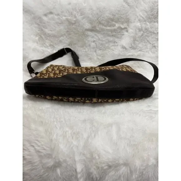 Christian Dior Vintage Oblique Crossbody Bag – Brown Canvas & Leather - Picture 3 of 10